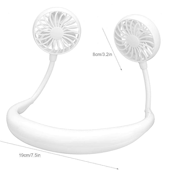 Mini Portable Neckband Fan – Hands-Free USB Rechargeable Cooling Fan