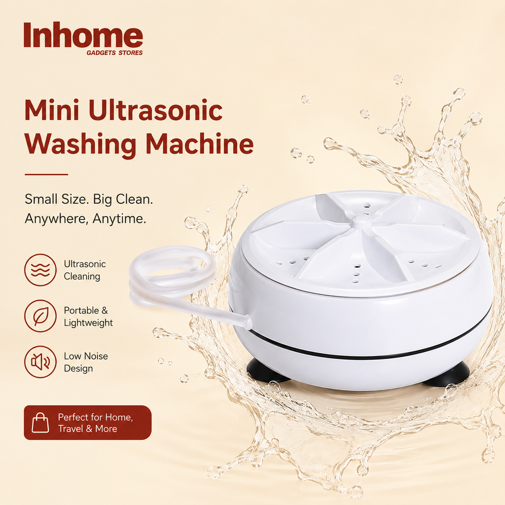 Mini USB Ultrasonic Washing Machine | Portable Deep Cleaning Device for Travel & Home