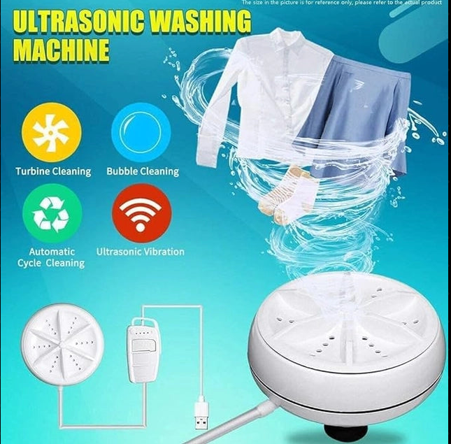 Mini USB Ultrasonic Washing Machine | Portable Deep Cleaning Device for Travel & Home