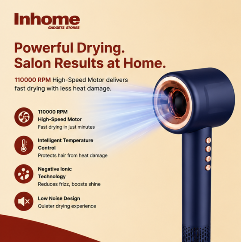 Professional High-Speed Hair Dryer | 110000 RPM Fast Drying Technology