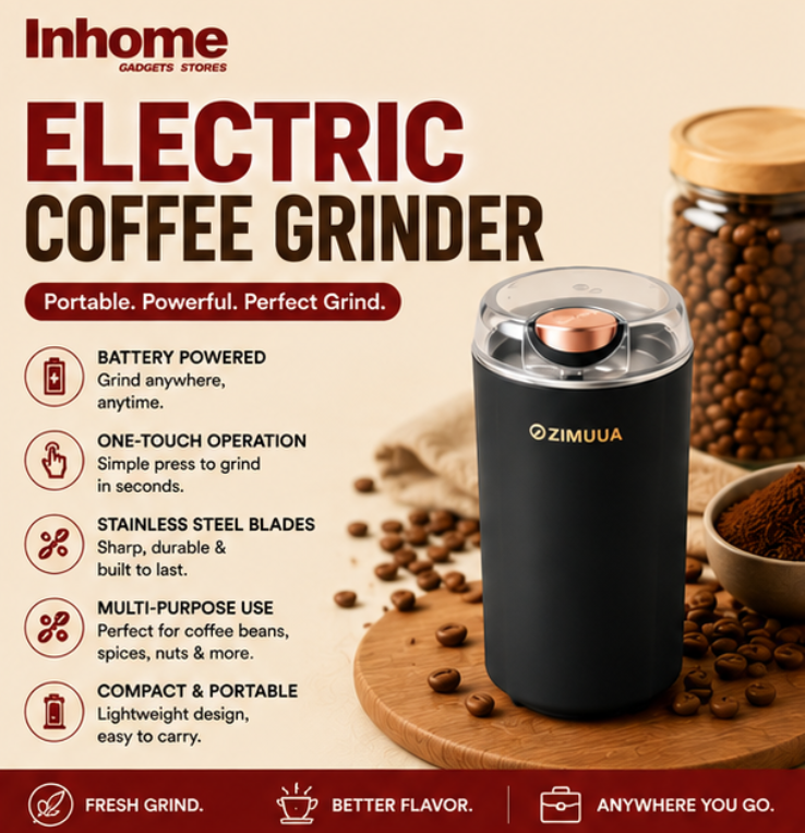 Portable Electric Coffee Grinder – Multi-Purpose Coffee, Spice & Dry Ingredient Grinder