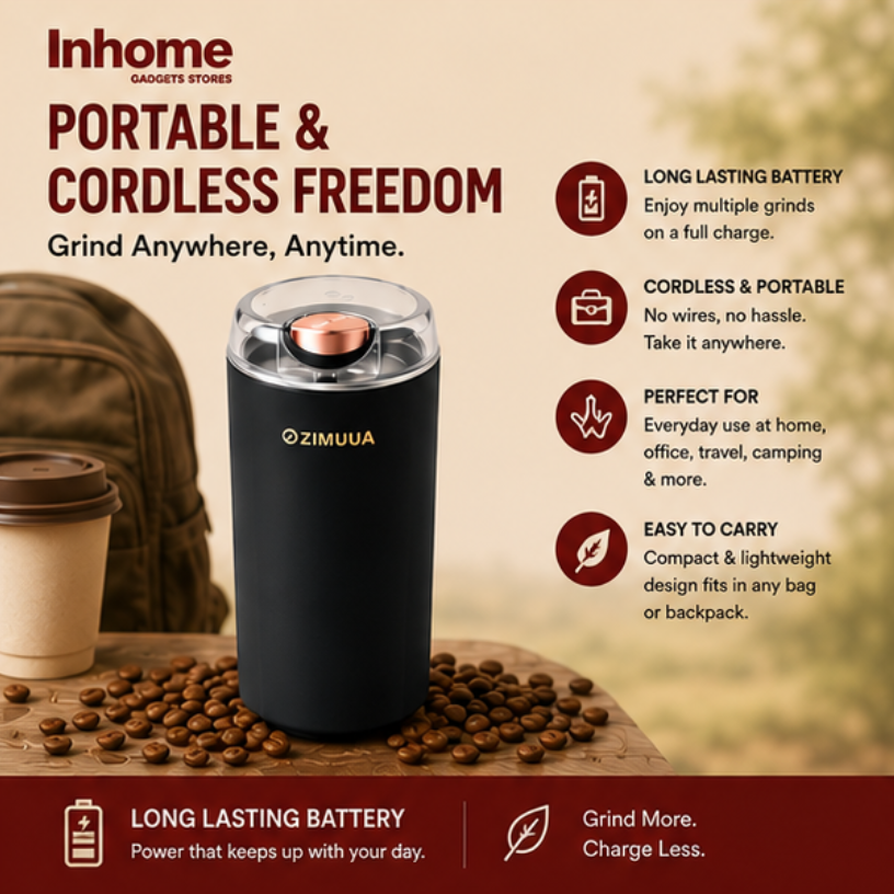 Portable Electric Coffee Grinder – Multi-Purpose Coffee, Spice & Dry Ingredient Grinder