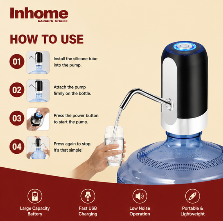 Automatic Wireless Water Can Dispenser Pump for 20 Litre Bottles