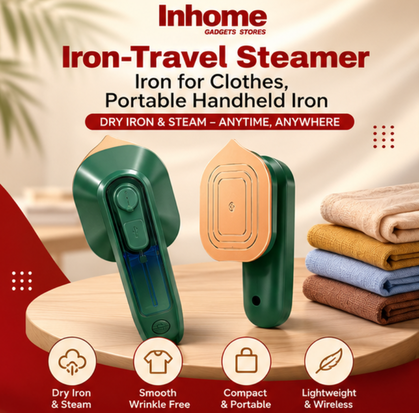 Portable Wireless Steam Iron  2-in-1 Dry & Steam Travel Iron for Clothes