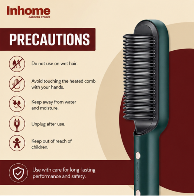 3-in-1 Hair Straightener Comb – Straighten, Curl & Style Effortlessly