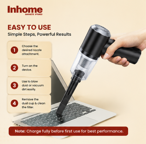 2-in-1 Wireless Air Duster & Handheld Vacuum Cleaner